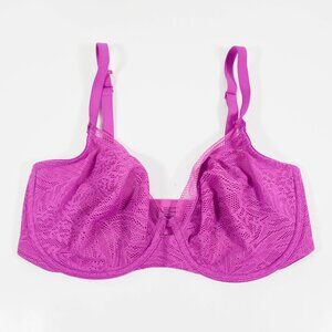 Soma 1222 Orchid Pink Unlined Lace PC Perfect Coverage Underwire Bra Sz 32DD